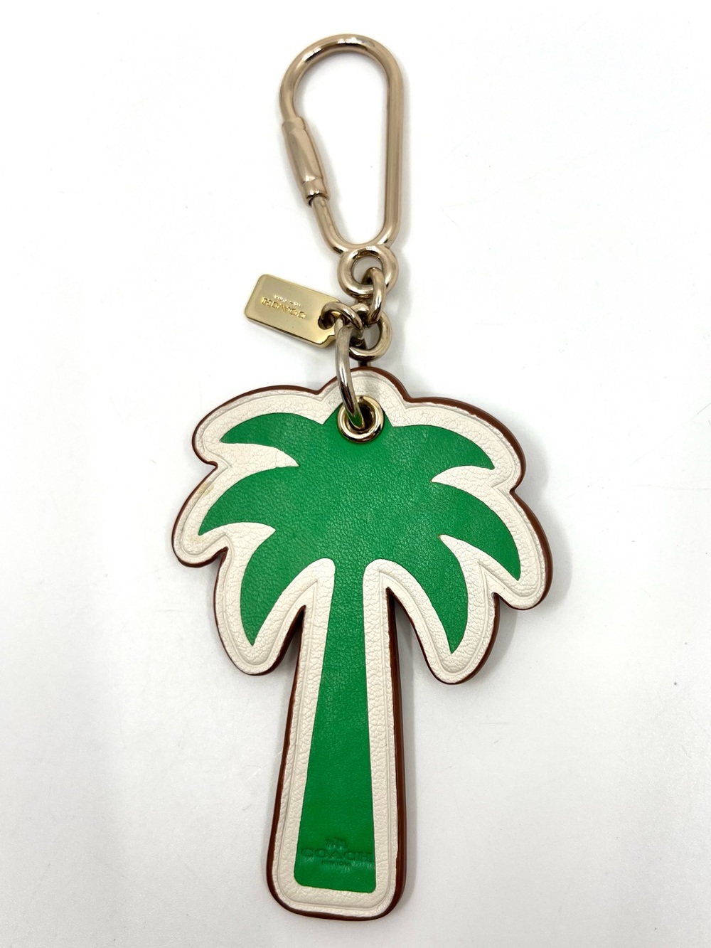 Coach Palm Tree Bag Charm Green Leather Style F65859